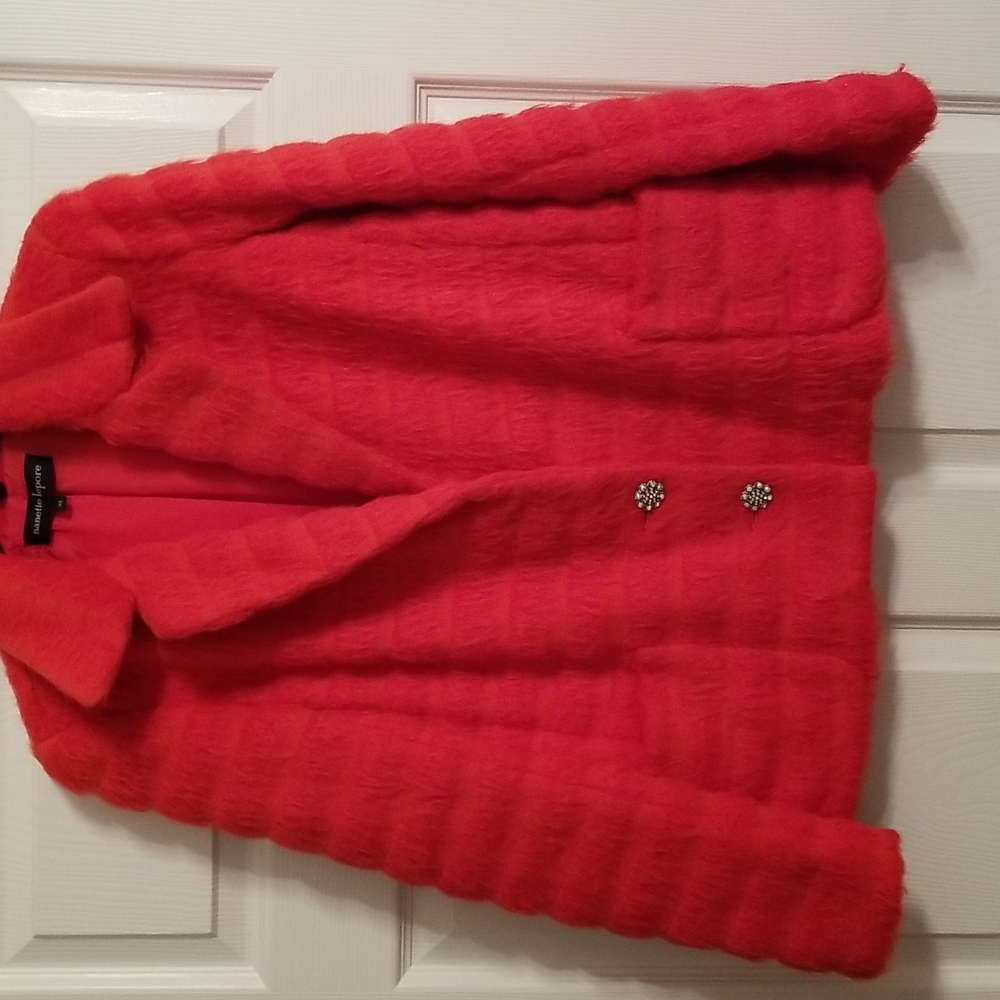 Nanette Lepore red coat ,jacket, size xs